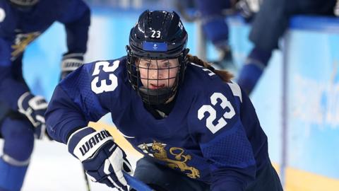 Sanni Hakala playing for Finland