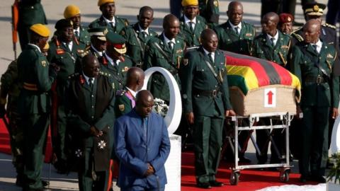 Robert Mugabe's body arrives in Zimbabwe