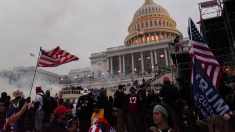 Supporters of U.S. President Donald Trump gather in Washington