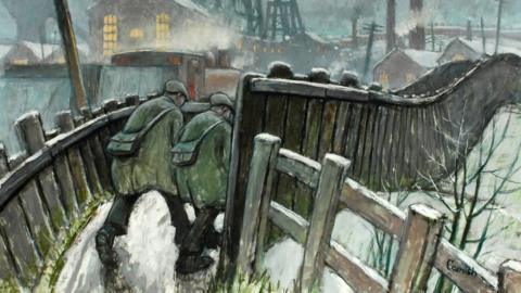 Pit Road, Winter by Norman Cornish