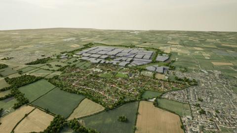 Aerial graphic of the housing plans in Bridgwater