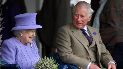 Queen Elizabeth II and Prince Charles attend an event in Scotland in September.