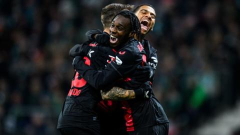 Bayer Leverkusen celebrate