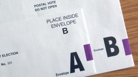 Postal vote envelopes