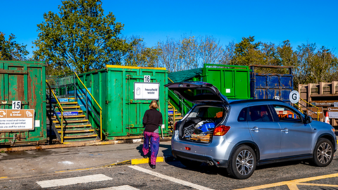 Person at a recycling centre