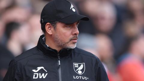 Norwich City manager David Wagner looks on from the touchline during a game