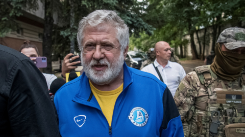 Ihor Kolomoisky arriving at court in Kyiv on 2 September