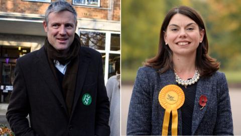 Zac Goldsmith and Sarah Olney composite image