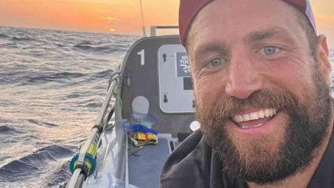 Elliot Awin taking part in the World's Toughest Row