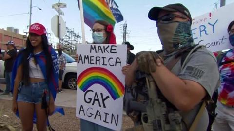 Arizona Trump and Biden supporters