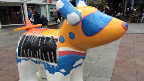 A damaged snowdog in Sunderland