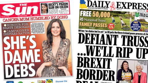 Front pages for 13 May 2022