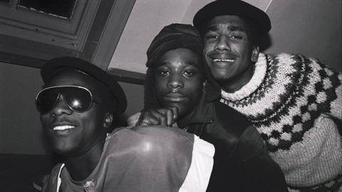 Boys pose for a picture during Friday Club in Peterborough, 1985