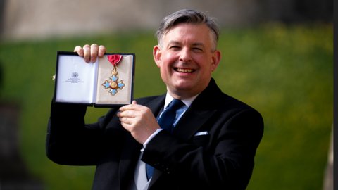 The Right Honourable Jonathan Ashworth, from Leicester, lately Member of Parliament for Leicester South, is made a Commander of the Order of the British Empire at Windsor Castle