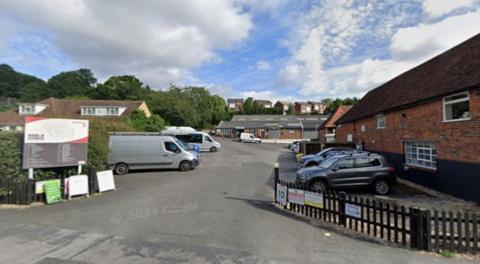 A Google street view image of Rose Industrial Estate in Marlow Bottom