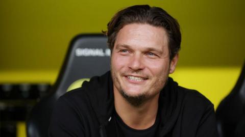 Head coach Edin Terzic looks on prior to Borussia Dortmund's home game against Heidenheim in September 2023