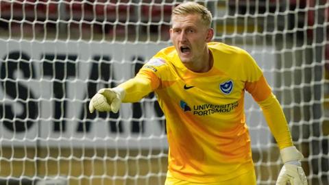 Ryan Schofield in action for Portsmouth