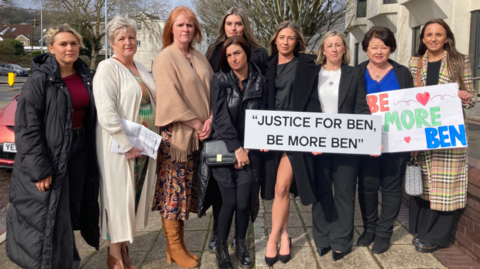 Relatives at Swansea Crown Court for the sentencing