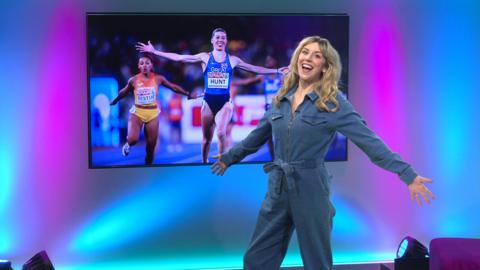 Jenny on the Newsround set