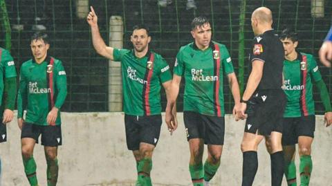 Pat Hoban celebrates