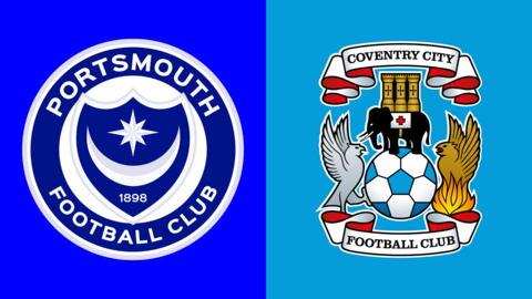 The club badges of Portsmouth and Coventry City