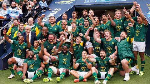 South Africa celebrate the Rugby Championship