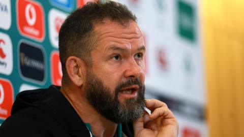 Andy Farrell speaking to reporters on Thursday