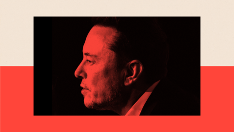 A treated side shot image of Elon Musk