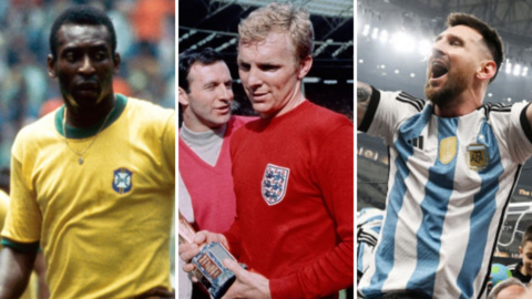 Pele, Bobby Moore, Lionel Messi