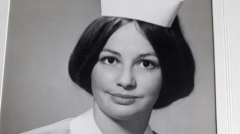 Doreen Lewis in 1970 in her nurses uniform