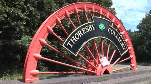 A mining wheel at the the former Thoresby Colliery 