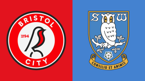 The club badges of Bristol City and Sheffield Wednesday side by side