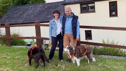 Martyn and Lynn Hall with their dogs