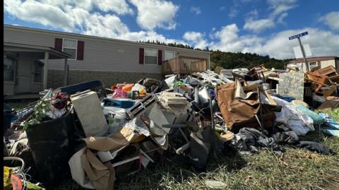 Destroyed trailer park in North Carolina