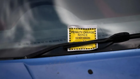 Parking ticket on a vehicle