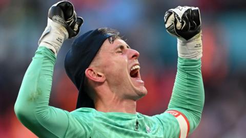Dean Henderson celebrates Crystal Palace's FA Cup final win