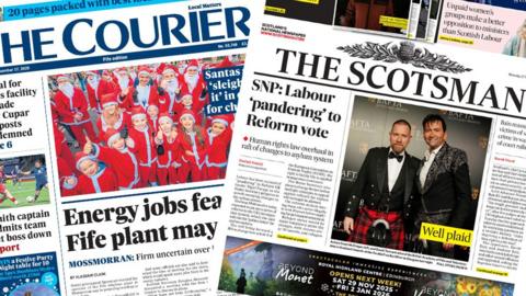 Courier and Scotsman front pages
