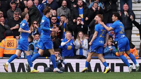 Birmingham players celebrate goal