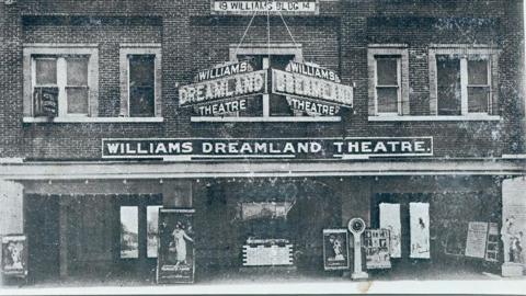 The Williams Dreamland Theatre destroyed during the Tulsa Race Massacre, in 1921
