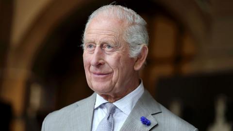 King Charles III visits Cartwright Hall, an art gallery and community cultural space in Bradford, England on 15 May 2025.
