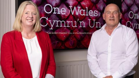 Welsh Rugby Union chief executive Abi Tierney and chair Richard Collier-Keywood 