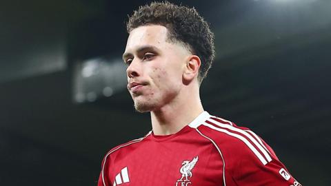 Kieran Morrison making his senior debut for Liverpool in their Carabao Cup defeat to Crystal Palace in October.