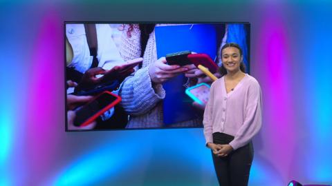 Nina on the Newsround set