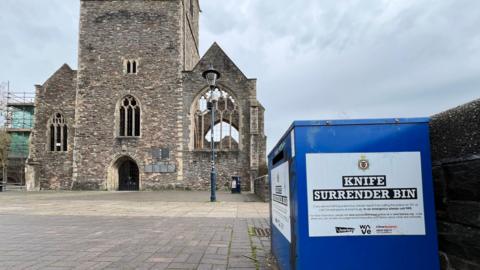 Knife surrender bin in Bristol