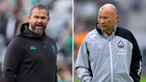 Andy Farrell and Eddie Jones preparing watching their teams train