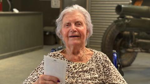 A pensioner in a war museum