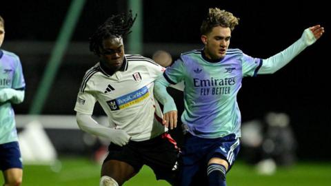 Macauley Zepa of Fulham playing against Arsenal under-21s