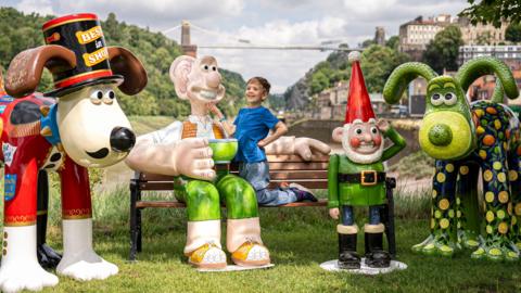 Some of the characters from the Gromit Unleashed sculpture trail 