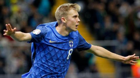 Oliver Antman in action for Finland