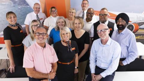 EasyJet training team and recruits learning to fly